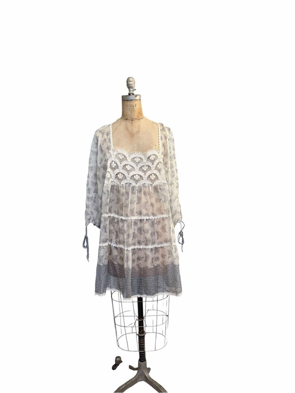 Sundance Sheer Ivory Lace Peasant Blouse